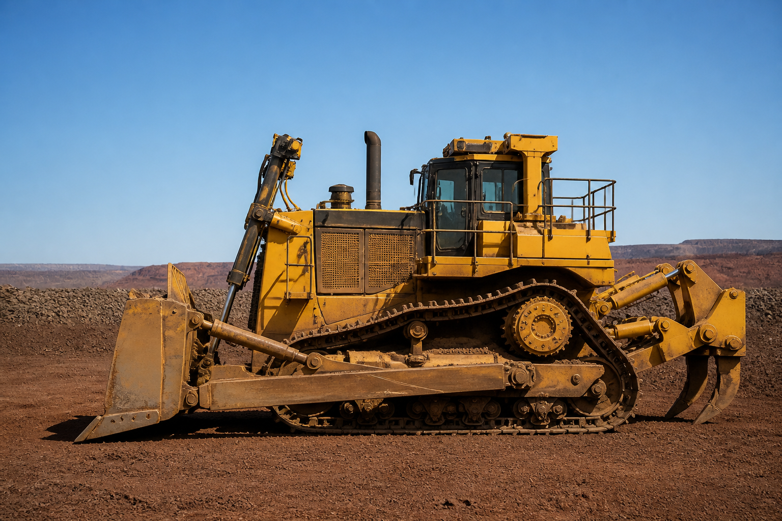 Heavy mining dozer on a remote Western Australian mine site